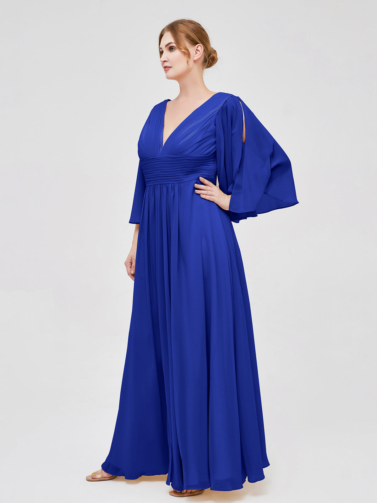 Cobalt Blue Chiffon Dress