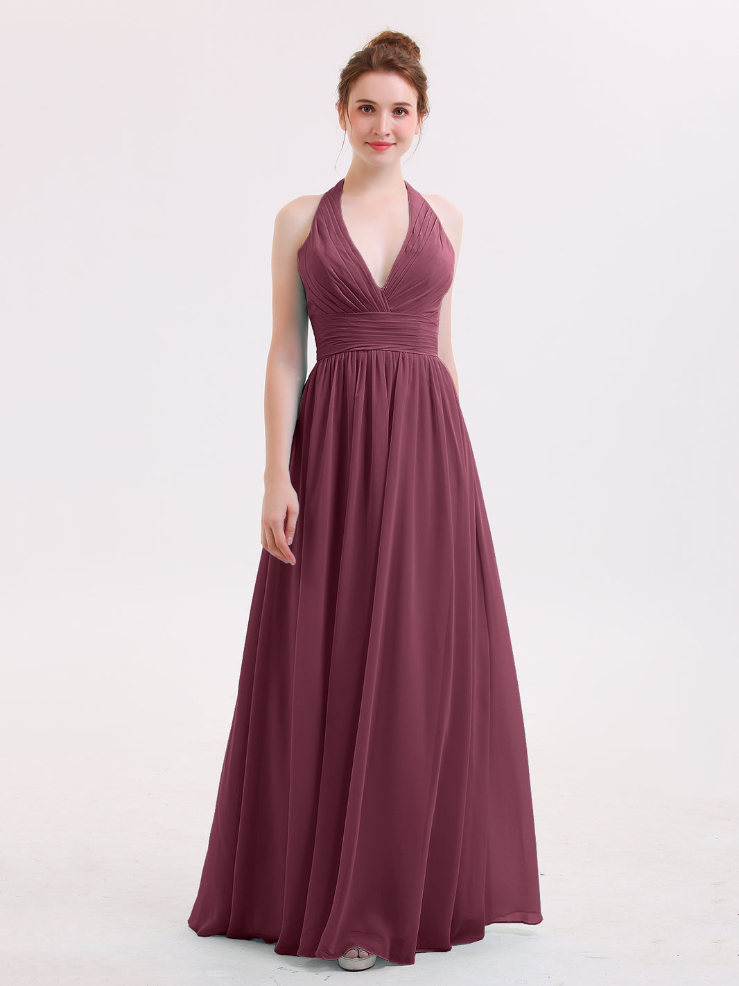 Plunging V-Neck Satin Dress With Slit Mulberry main image 1