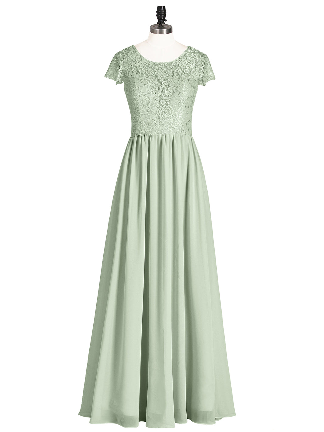 pearl grey bridesmaid dresses Jane Floor-Length Scoop Neck Bridesmaid Dress