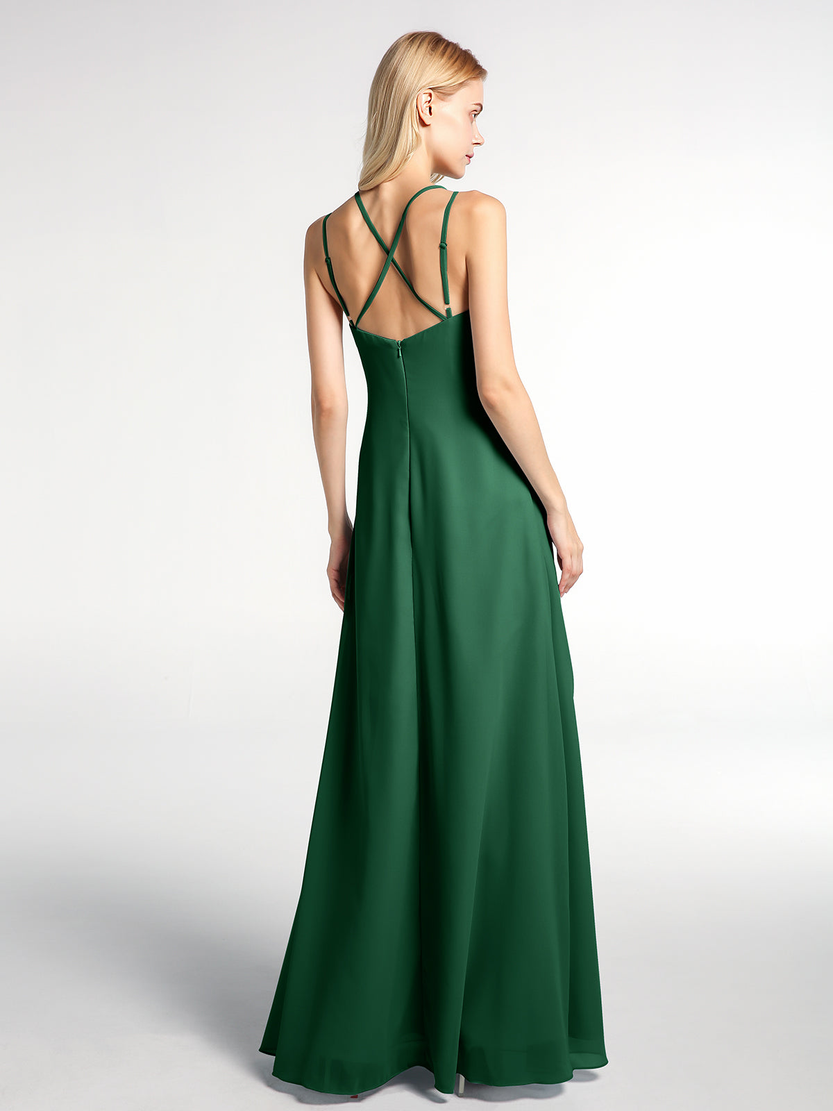 Bottle green cross strap maxi clearance dress