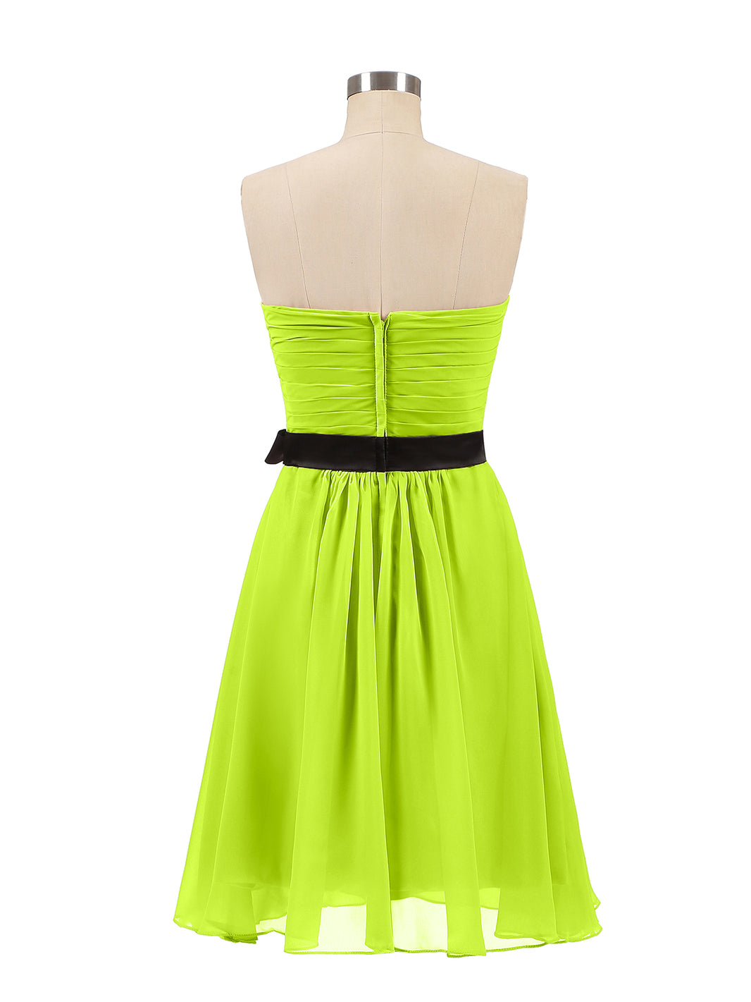BABARONI Chiffon Lime Green Bridesmaid Dresses Sweetheart Short/Mini Sleeveless Bow A-line, Lime Green / US0