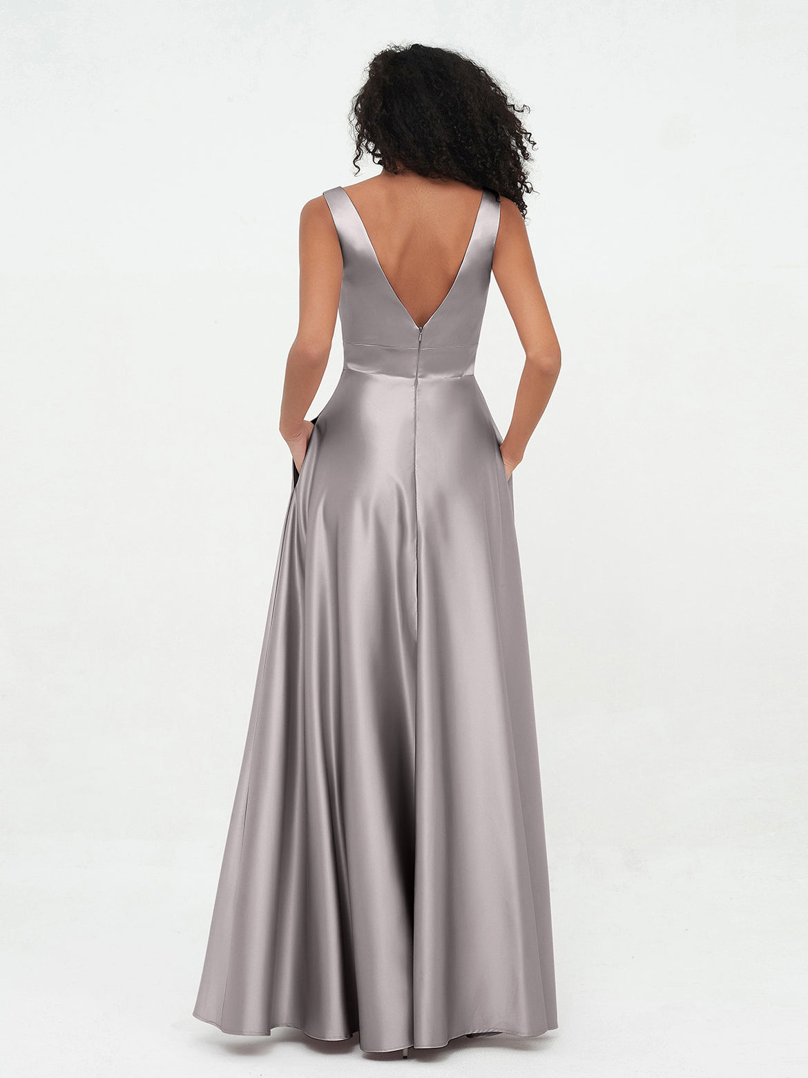 rosette bridesmaid dresses Draped Back Mermaid Sequin Bridesmaid Dresses – Lisposa main image 0
