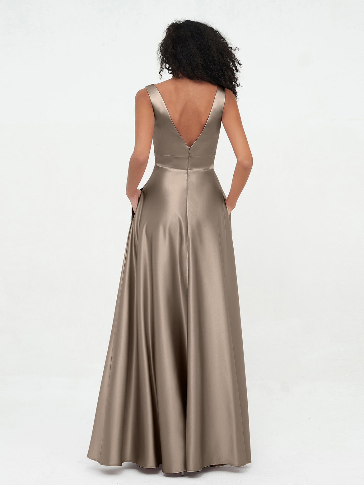 Taupe Bridesmaid Dresses - For Every Season & Free Custom Size BABARONI Taupe Bridesmaid Dresses - For Every Season & Free Custom Size BABARONI