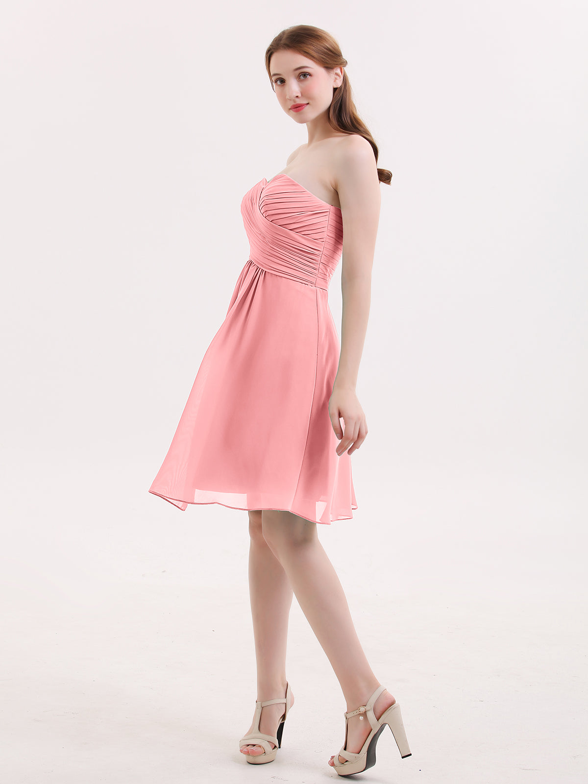 Short Strapless Bridesmaid Dress with Sweetheart-Flamingo Plus Size ...
