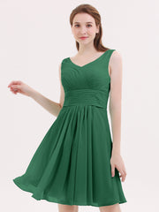 dark green short bridesmaid dresses Dark Green Short Mismatched Bridesmaid Dresses Knee Length Cheap Bridesmaid Dresses ARD1141