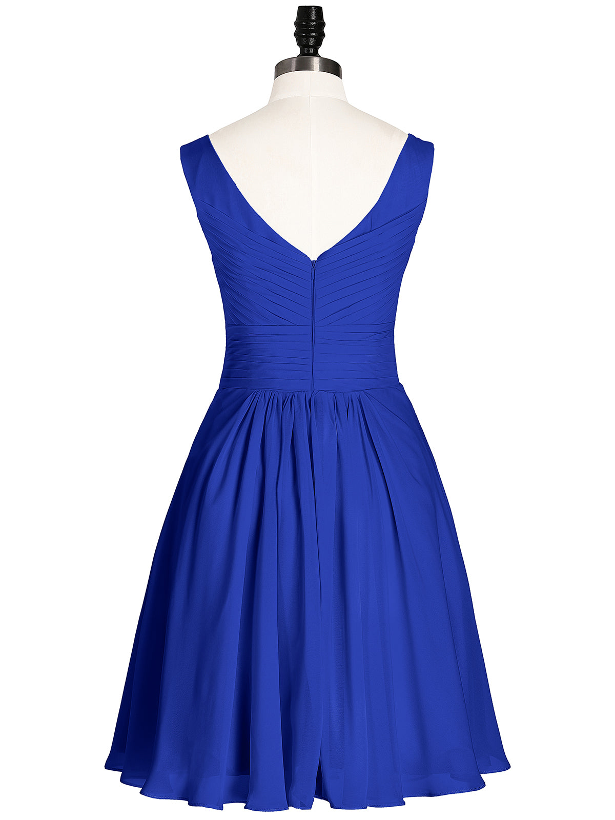 Short Chiffon V Neckline Bridesmaid Gowns Slate Blue Plus Size
