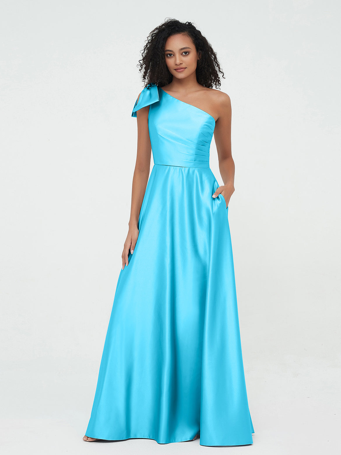 pool color bridesmaid dresses Polaris Bridesmaid Gown