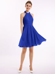 BABARONI Halter Chiffon Short Bridesmaid Dresses-Royal Blue, Royal Blue / US0 BABARONI Halter Chiffon Short Bridesmaid Dresses-Royal Blue, Royal Blue / US0