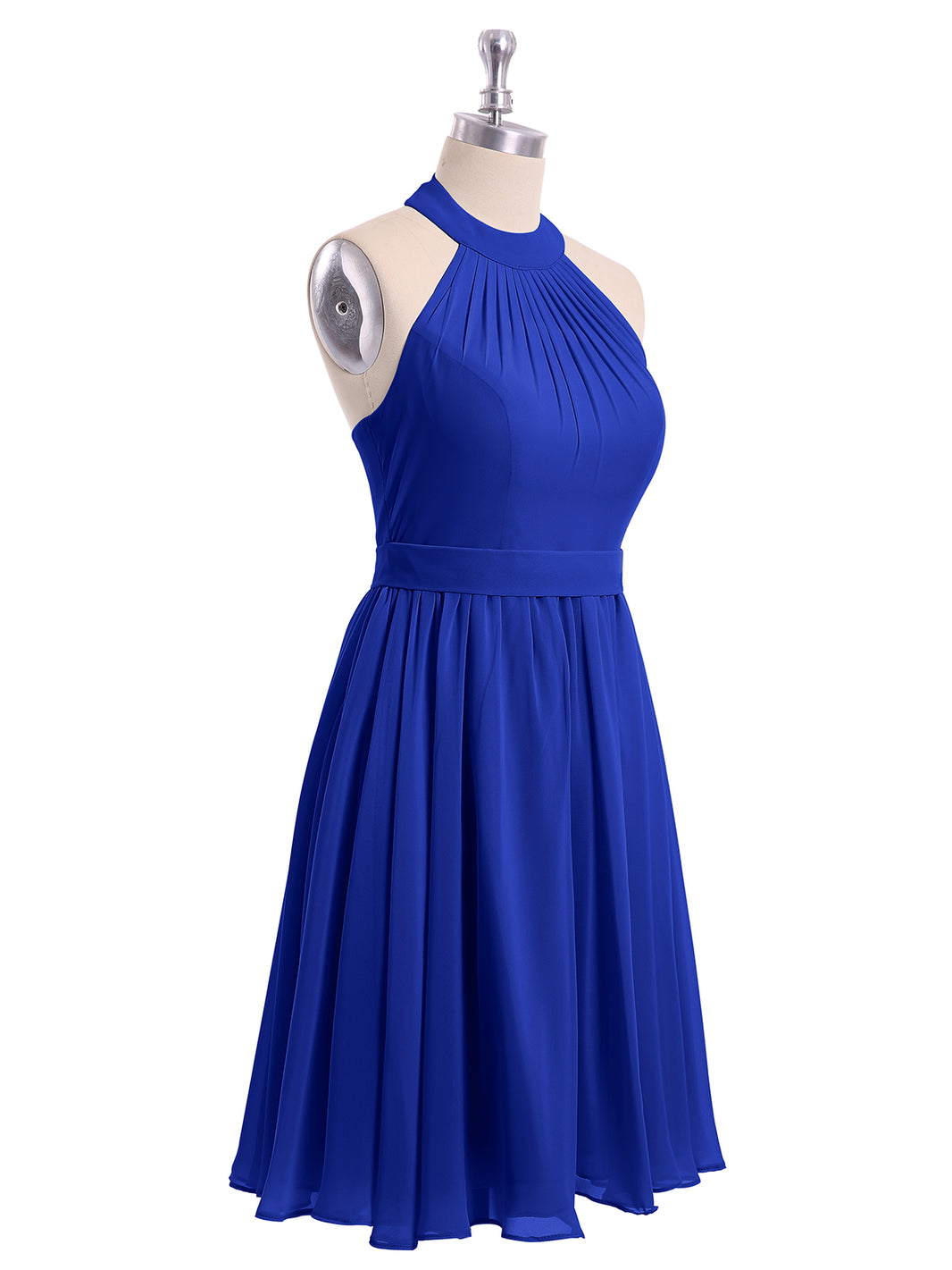 princess polly baby blue dress Zapaka Women Bridesmaid Dress Dusty Blue Halter Blackless Wedding Guest Dress, GreyBlue / US6 main image 1