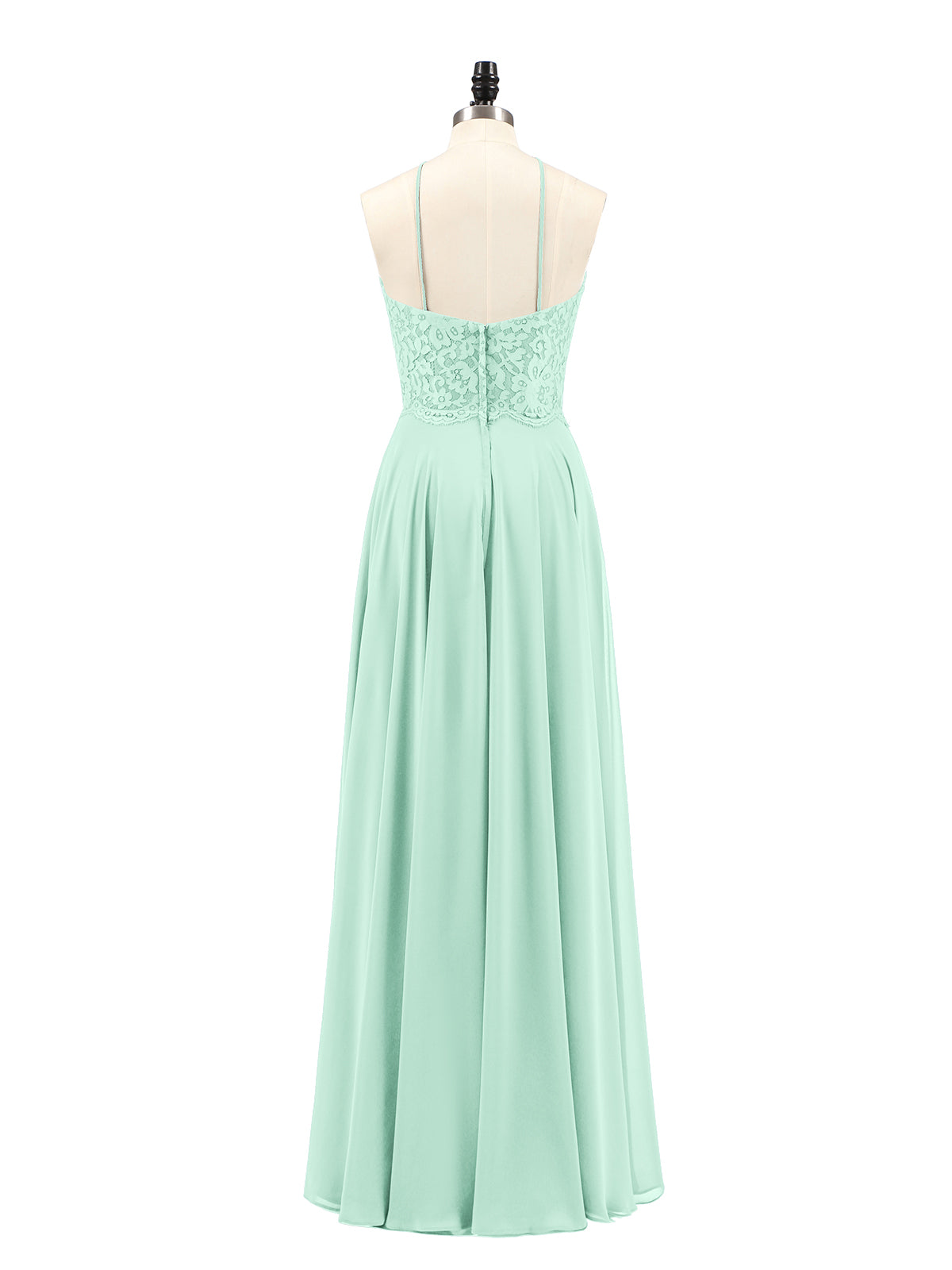 Lace And Chiffon Long Formal Dresses Mint Green Plus Size main image 1