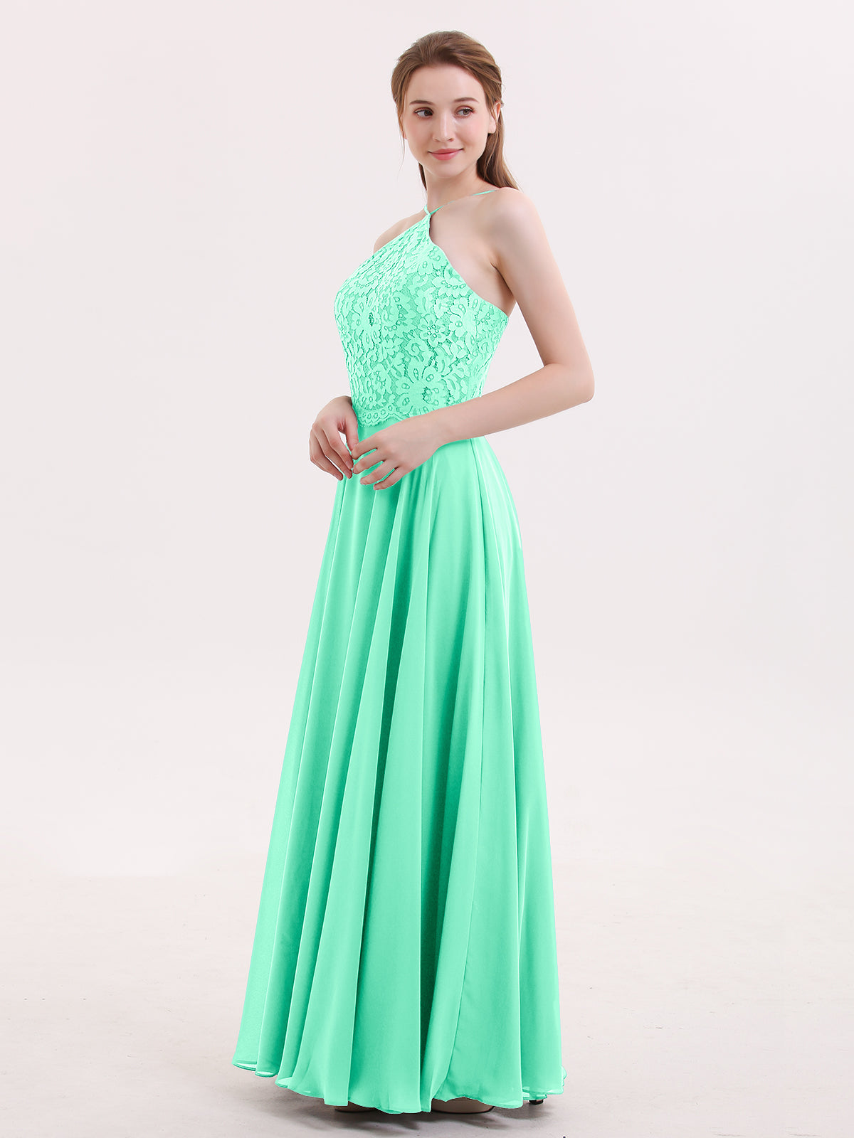 Lace and Chiffon Bridesmaid Dress-Turquoise Plus Size Tallulah | BABARONI