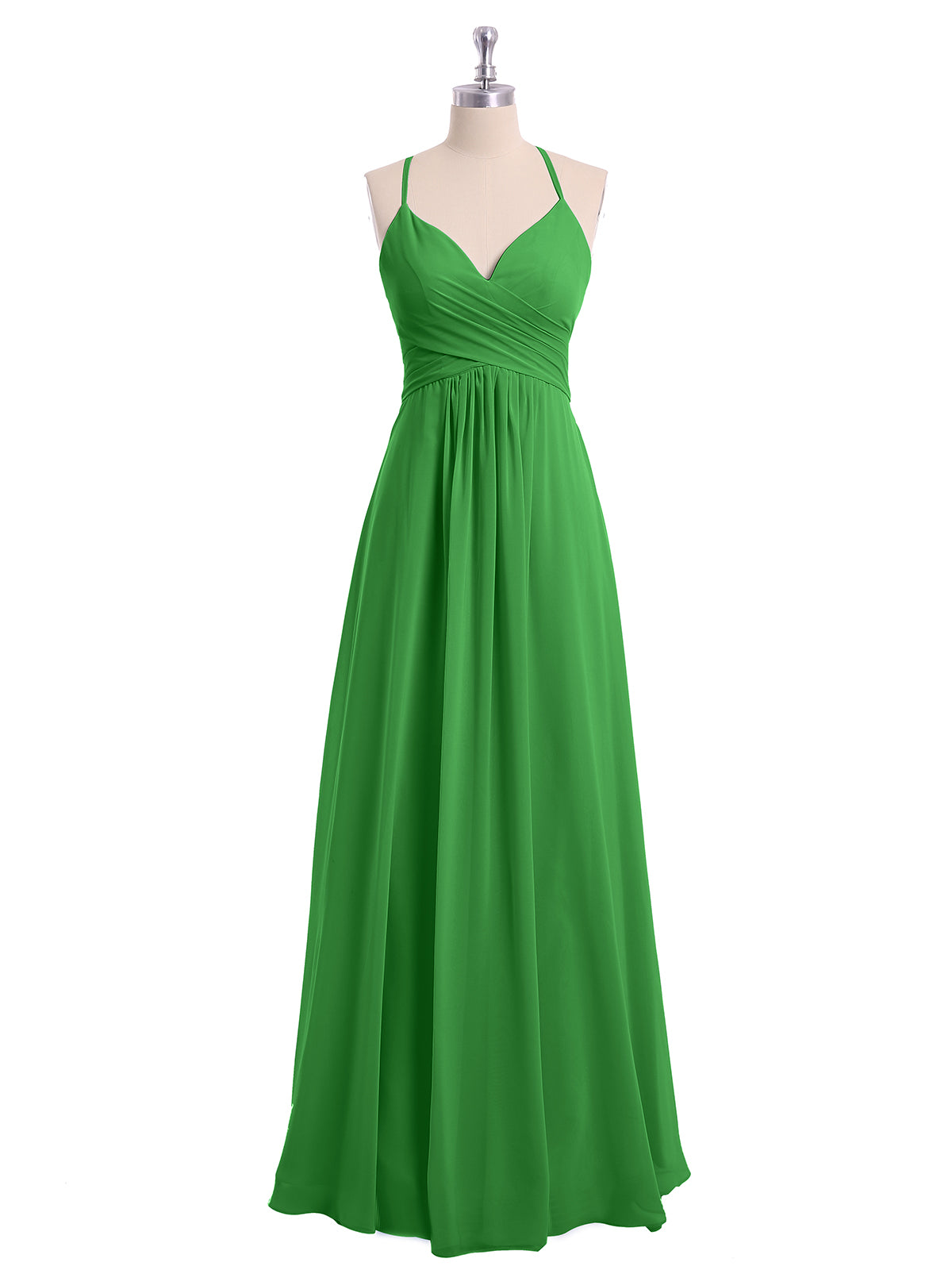 Spaghetti Strap V-neck Chiffon Dresses-Green Plus Size Tammy | BABARONI