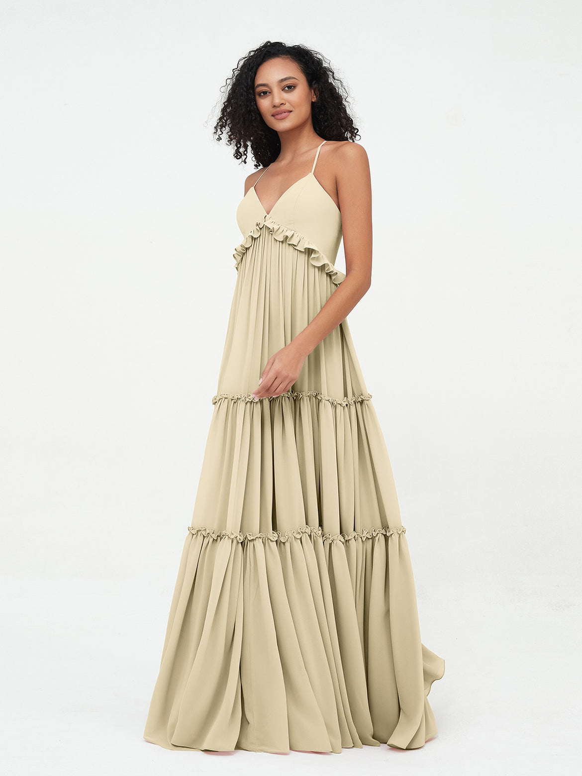 Champagne Bridesmaid Dresses - Cheap Gowns Under $100 BABARONI Champagne Bridesmaid Dresses - Cheap Gowns Under $100 BABARONI