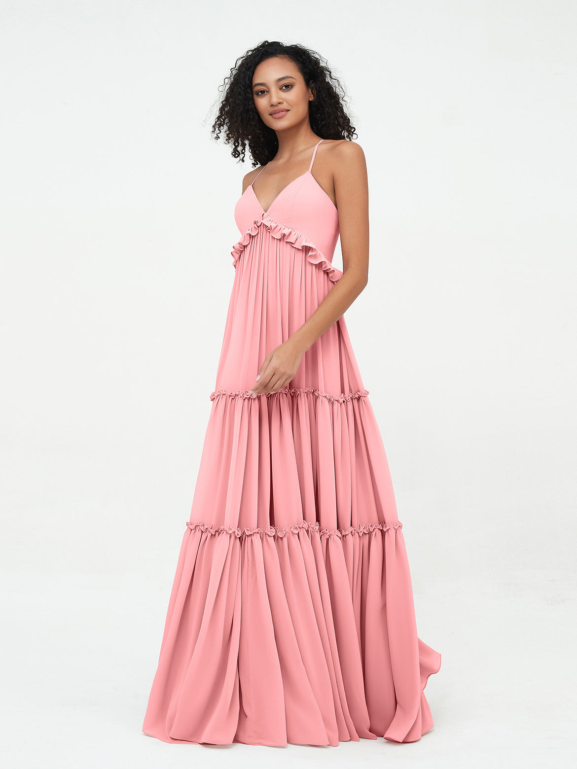 strapless open back dress Violette Bubble Hem Mini Dress | Pink Boldly Blooming main image 1
