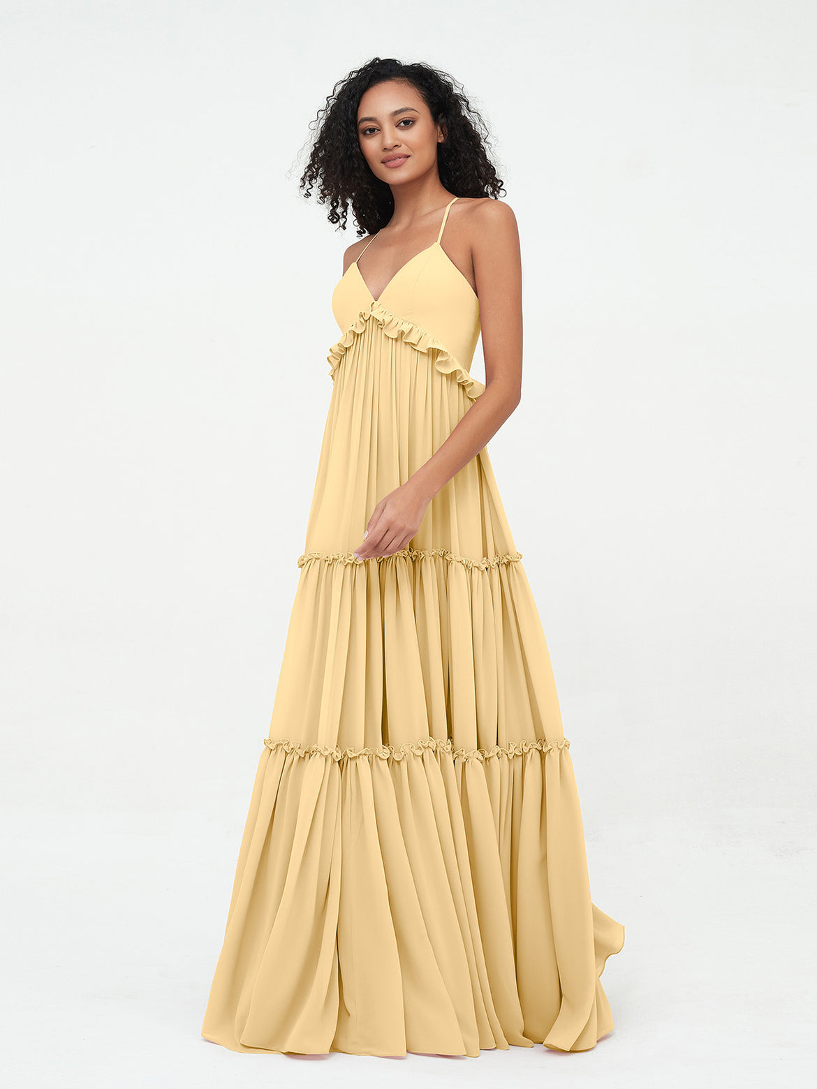 Gold Bridesmaid Dresses - Chiffon Satin Sequins and More Fabric Option   BABARONI