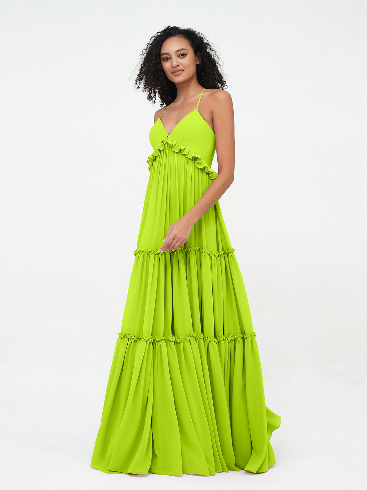 Lime-Green Bridesmaid Dresses - For Spring Summer Wedding BABARONI Lime-Green Bridesmaid Dresses - For Spring Summer Wedding BABARONI
