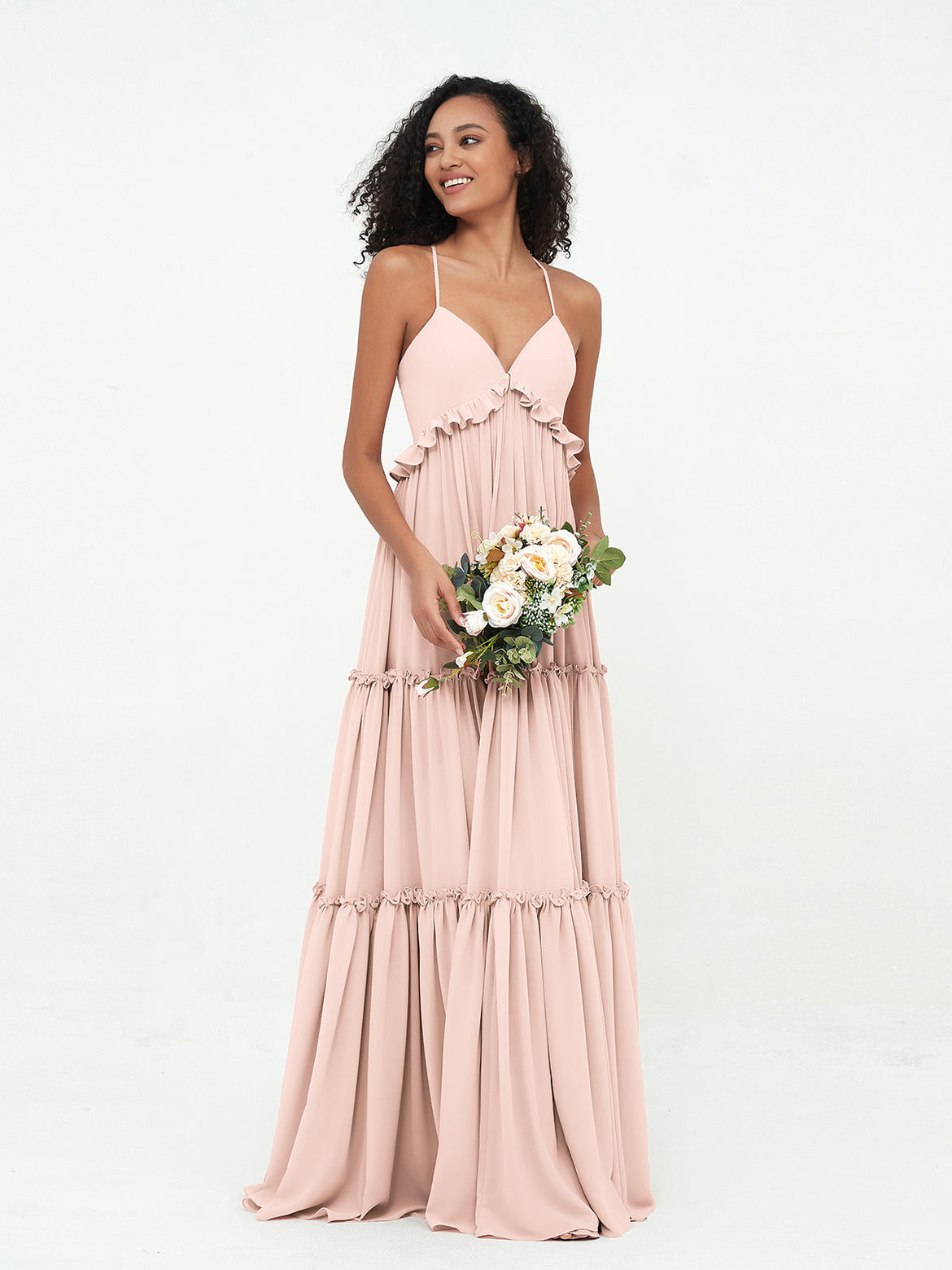 Pearl Pink Bridesmaid Dresses - Free Custom Size & Affordable Prices BABARONI Pearl Pink Bridesmaid Dresses - Free Custom Size & Affordable Prices BABARONI