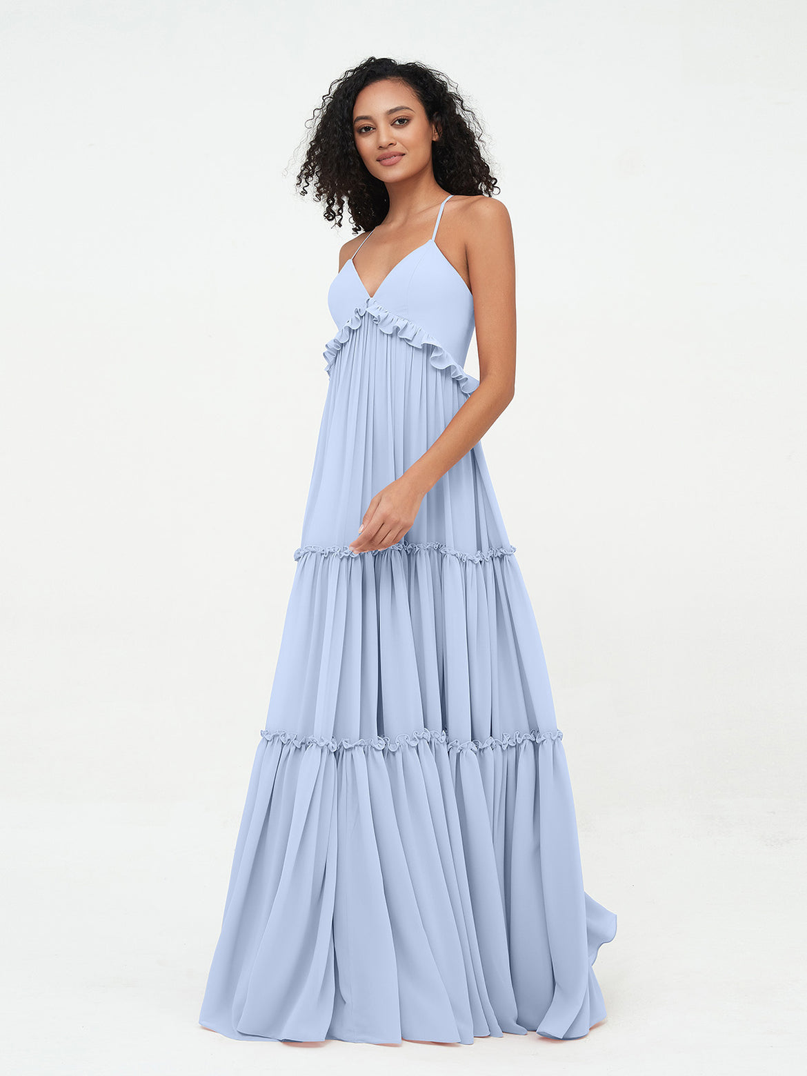 Sky Blue Bridesmaid Dresses BABARONI Sky Blue Bridesmaid Dresses BABARONI