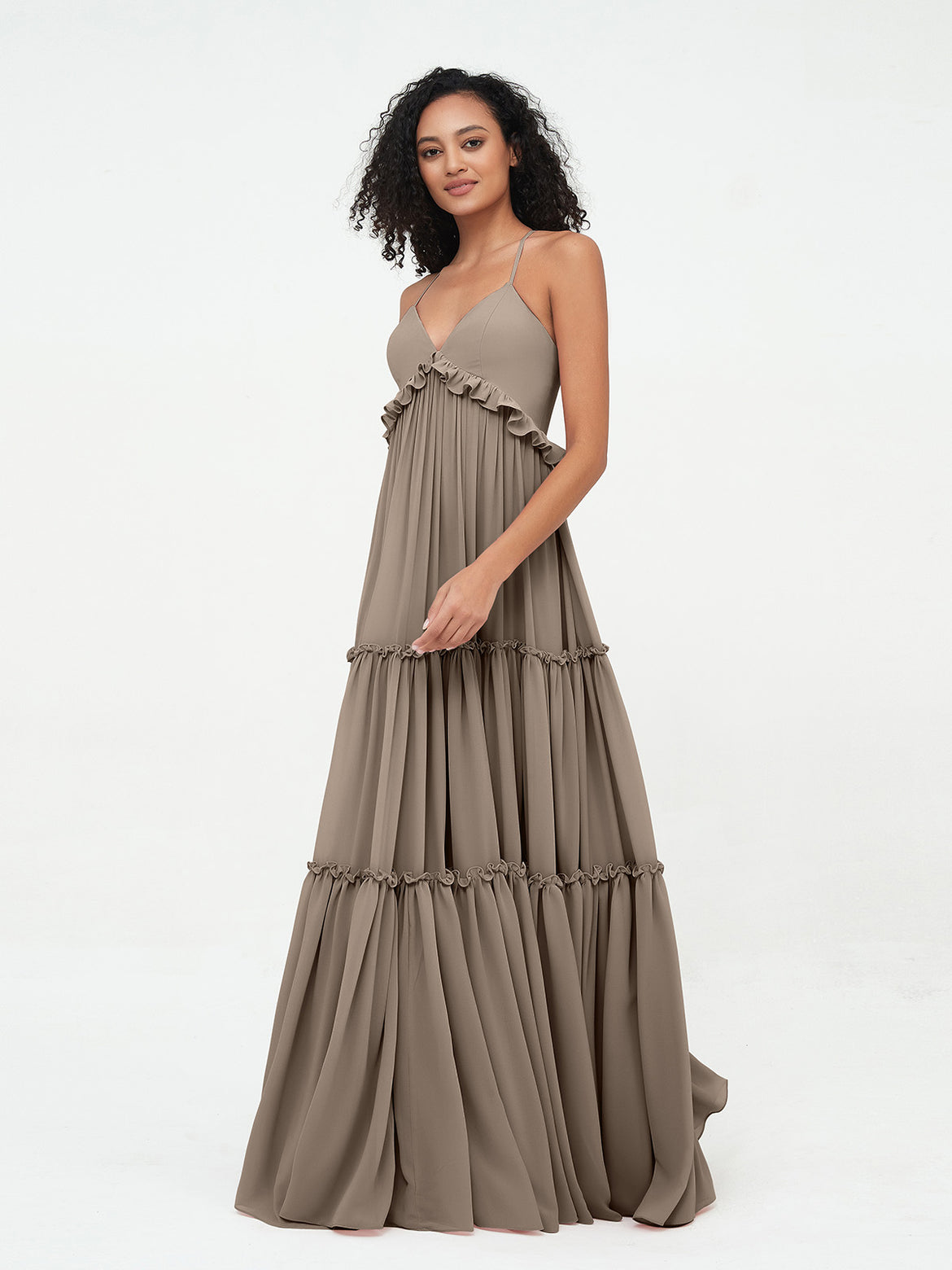 Taupe Bridesmaid Dresses - For Every Season & Free Custom Size BABARONI Taupe Bridesmaid Dresses - For Every Season & Free Custom Size BABARONI