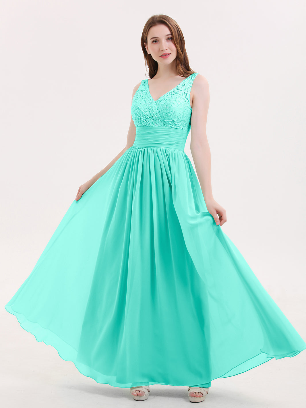 BABARONI Lace and Chiffon Dresses with Open Back-Spa, Spa / US0