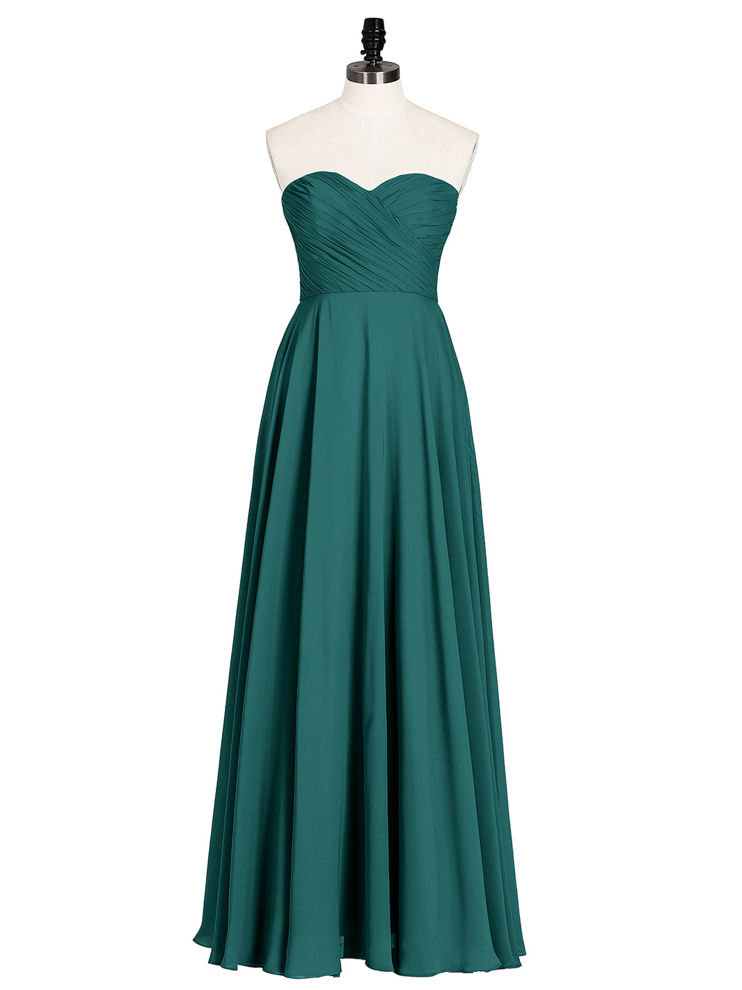 Strapless Sweetheart Maxi Bridesmaid Dress-peacock Wendy Babaroni