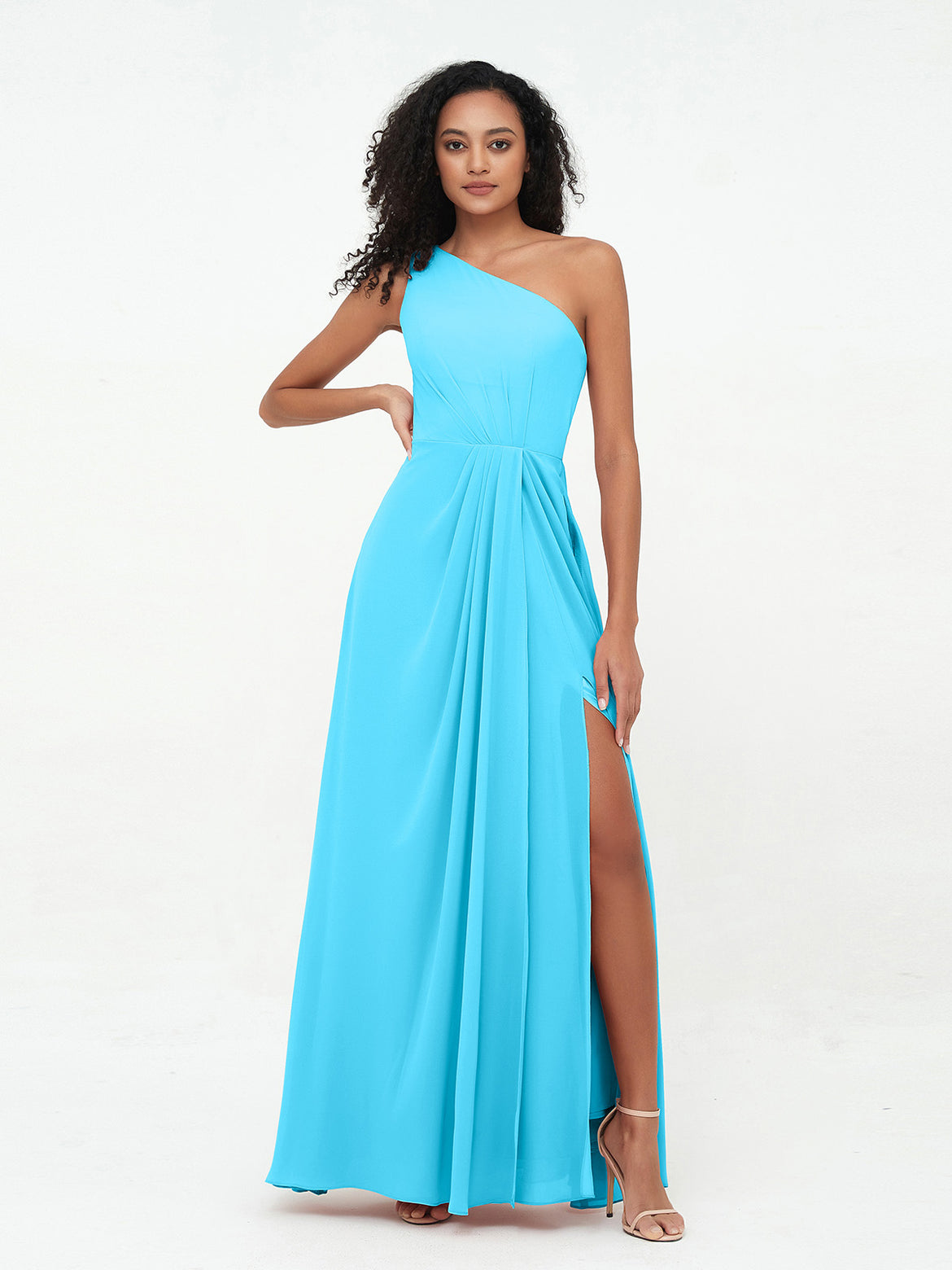 pool color bridesmaid dresses Colors 3837 Prom Dress - Navy main image 1