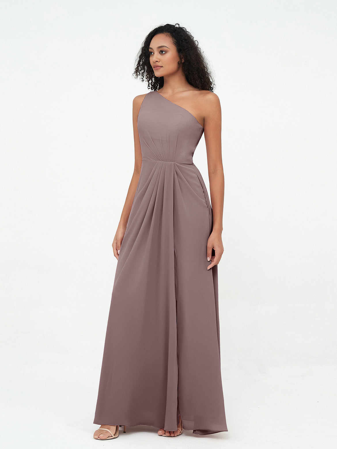 blue violet bridesmaid dresses Strapless Sweetheart Backless Long Chiffon Purple Bridesmaid Dress main image 0