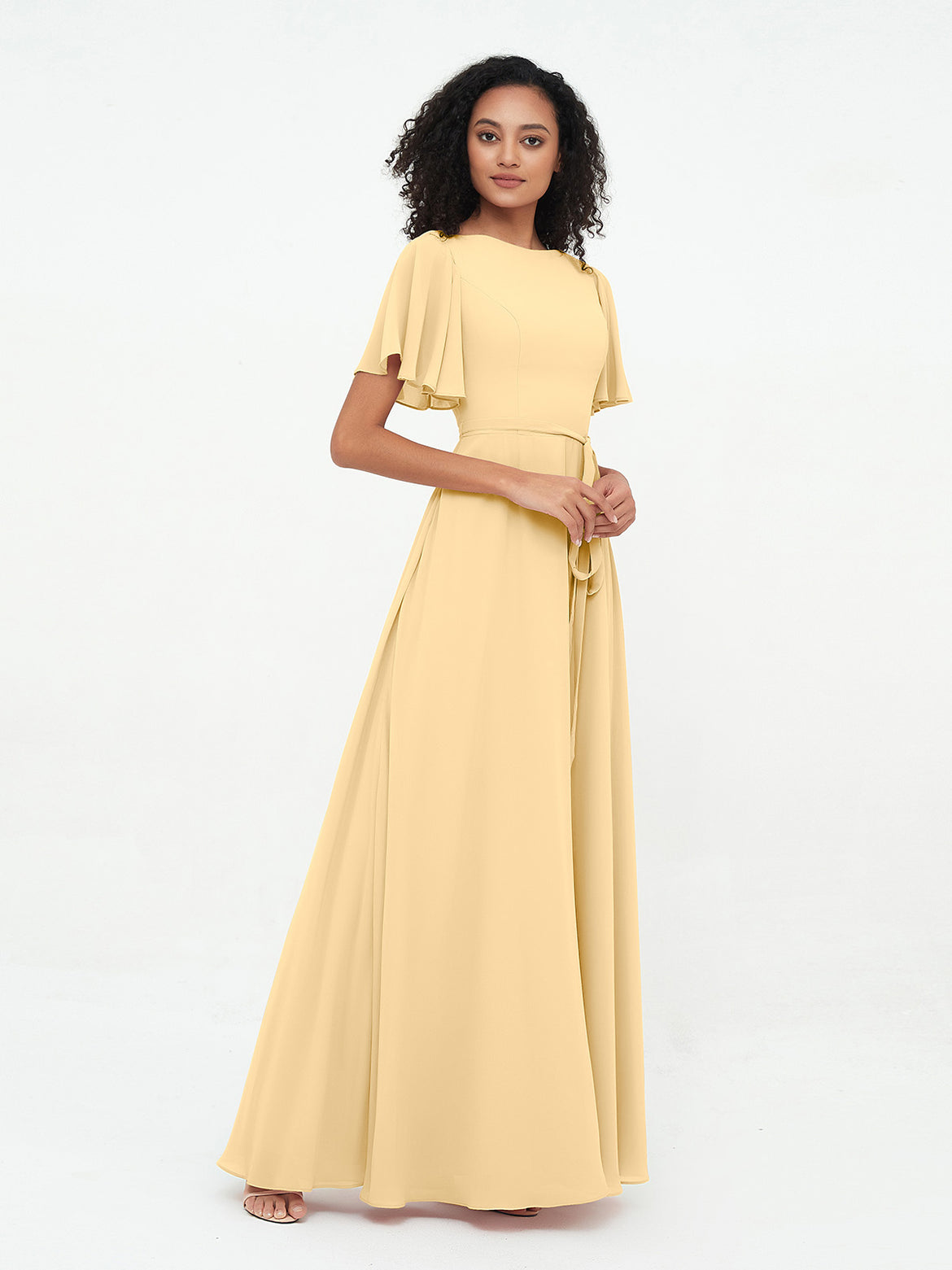 Gold Bridesmaid Dresses - Chiffon Satin Sequins and More Fabric Option BABARONI Gold Bridesmaid Dresses - Chiffon Satin Sequins and More Fabric Option BABARONI