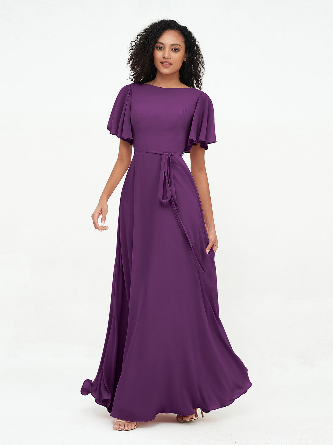 Grape Bridesmaid Dresses - Gowns Under $100 BABARONI Grape Bridesmaid Dresses - Gowns Under $100 BABARONI