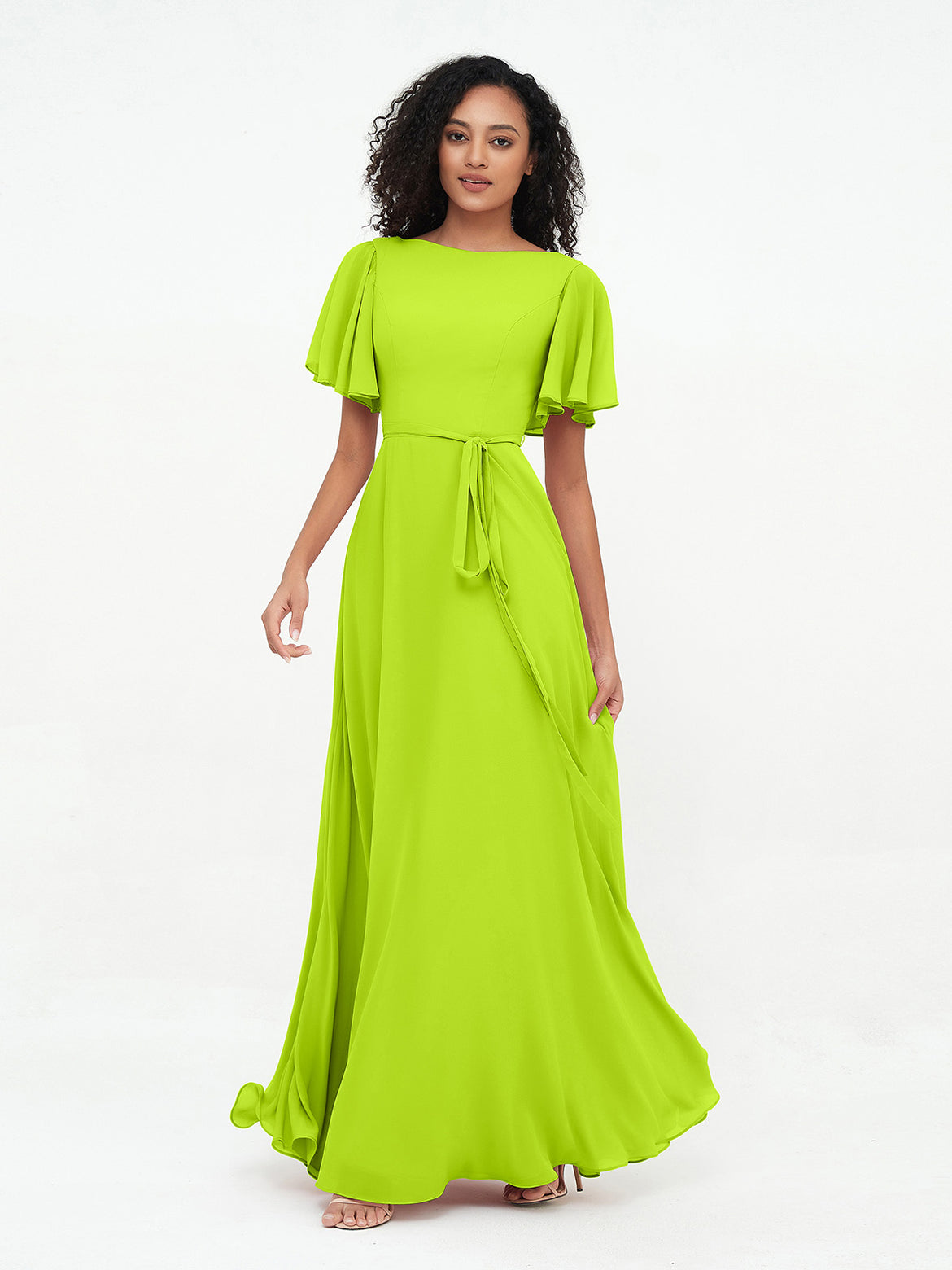 Lime-Green Bridesmaid Dresses - For Spring Summer Wedding BABARONI Lime-Green Bridesmaid Dresses - For Spring Summer Wedding BABARONI