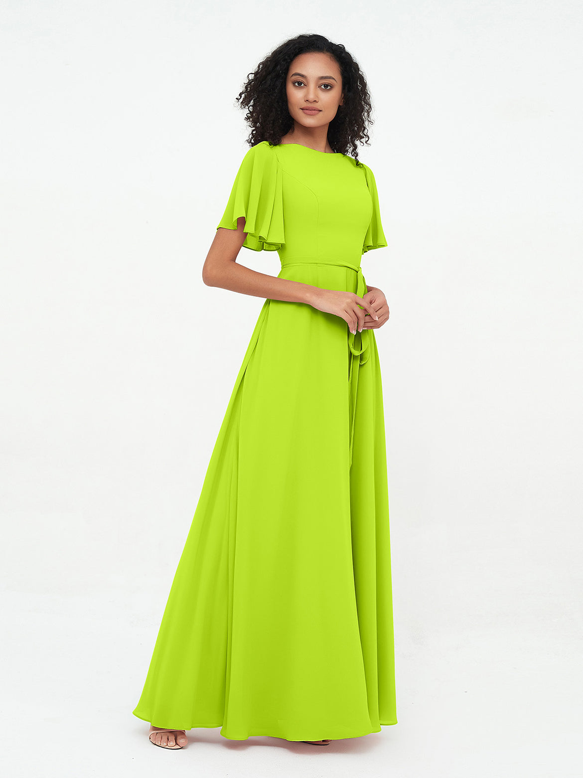 Lime-Green Bridesmaid Dresses - For Spring Summer Wedding BABARONI Lime-Green Bridesmaid Dresses - For Spring Summer Wedding BABARONI