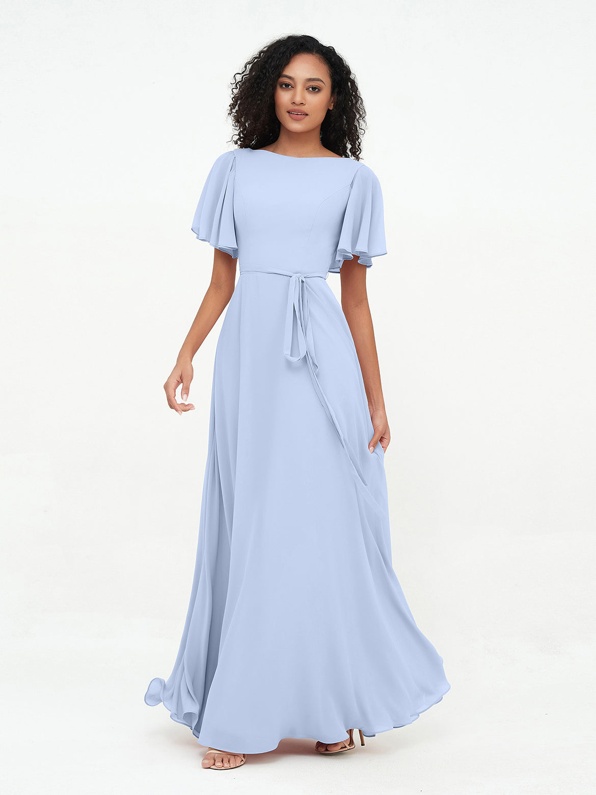 Sky Blue Bridesmaid Dresses BABARONI Sky Blue Bridesmaid Dresses BABARONI