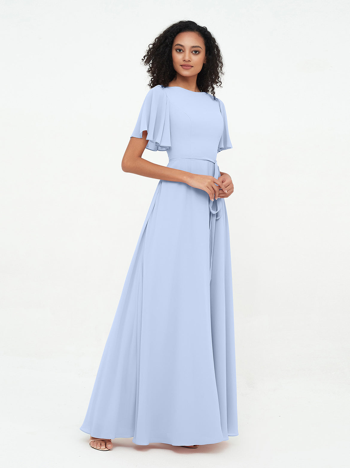 sachin and babi light blue dress Sky Blue Chiffon Dress HZ-YHZ-L12086 main image 0