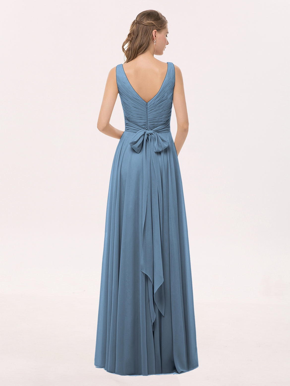 sachin and babi light blue dress Slate Blue Bridesmaid Dresses