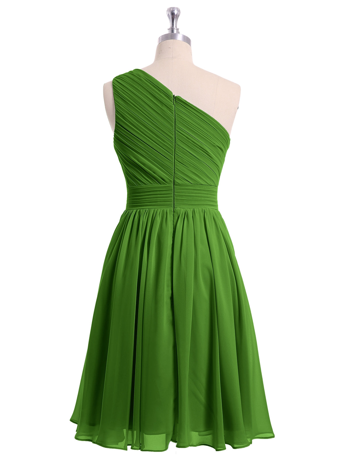 Knee-length Short Chiffon Dress with Halter Neck Moss Plus Size